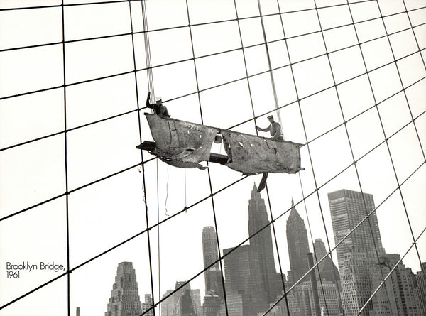 Working at the Brooklyn Bridge, 1961 by The Bettmann Archive - 24 X 32 Inches (Offset Lithograph)