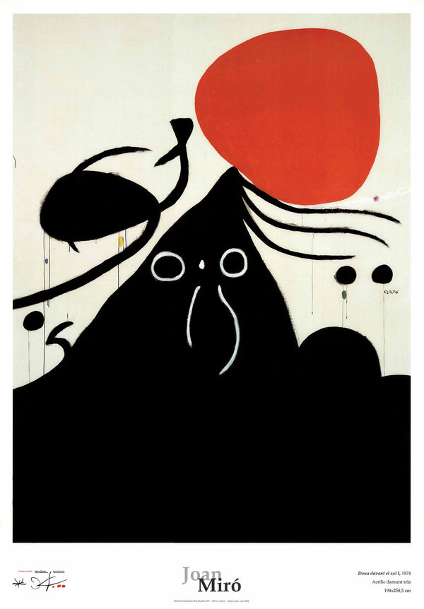 Woman in Front of the Sun I, 1974 by Joan Miro - 28 X 40 Inches (Art Print)