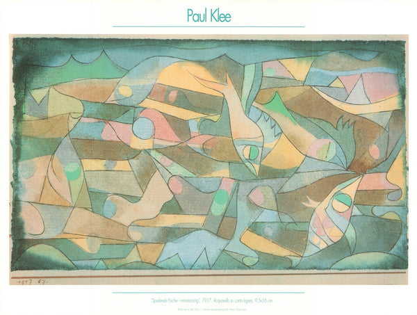 Playing Fish Miniature, 1917 by Paul Klee- 18 X 24 Inches (Art Print)