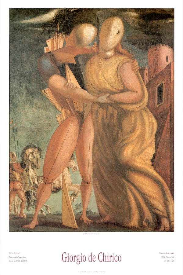 Hector and Andromaca by Giorgio De Chirico - 36 X 24 Inches (Art Print)