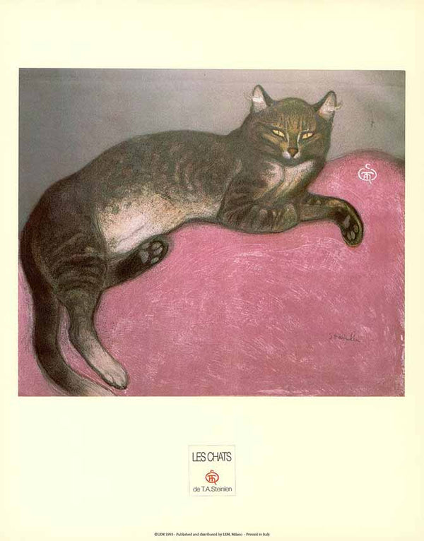 Cat Stretched Out, 1909 by Théophile-Alexandre Steinlen - 20 X 24 Inches (Art Print)