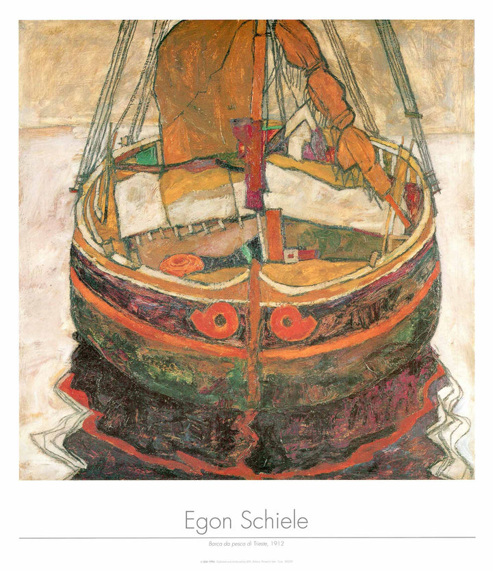 Fishing boat of Trieste, 1912 by Egon Schiele - 28 X 32 Inches (Art Print)