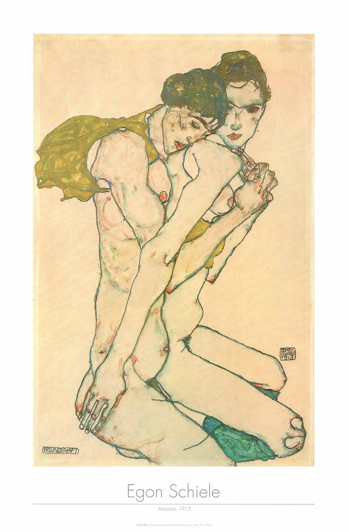 Friendship, 1913 by Egon Schiele - 24 X 36 Inches (Art Print)