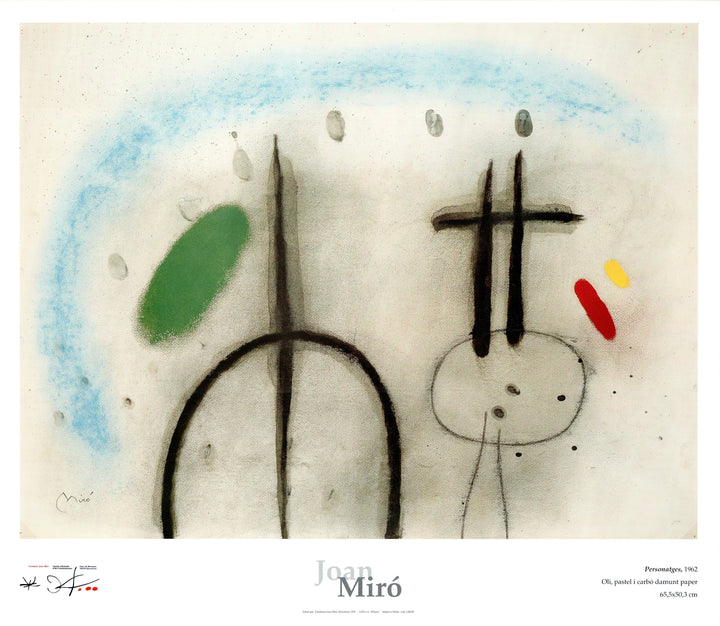 Characters, 1962 by Joan Miro - 28 X 32 Inches (Art Print)