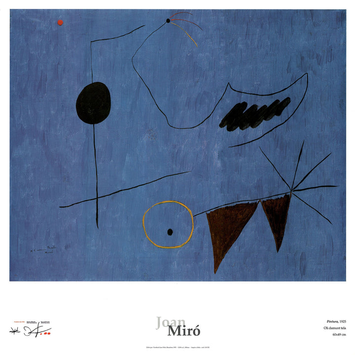 Painting, 1925 by Joan Miro - 28 X 28 Inches - (Art Print)