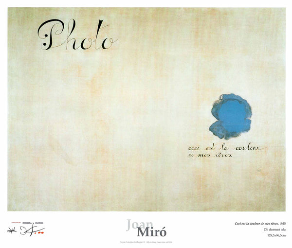 Ceci est la Couleur de mes Reves, 1925 by Joan Miro - 24 X 28 Inches (Art Print)