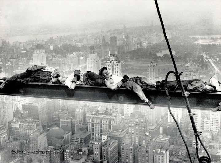 Radio City Workers Nap, 1932 by The Bettmann Archive - 24 X 32 Inches (Art Print)