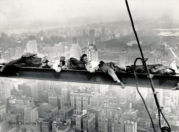 Radio City Workers Nap, 1932 by The Bettmann Archive - 24 X 32 Inches (Offset Lithograph)