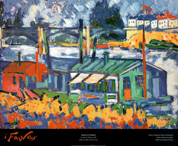 The Bridge of Chatou, 1906 by Maurice de Vlaminck - 24 X 29 Inches (Art Print)