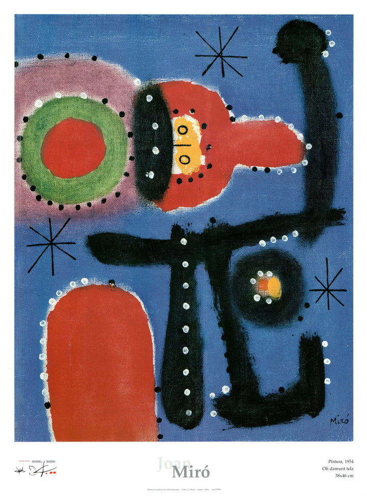 Painting, 1954 by Joan Miro - 24 X 32 Inches (Art Print)
