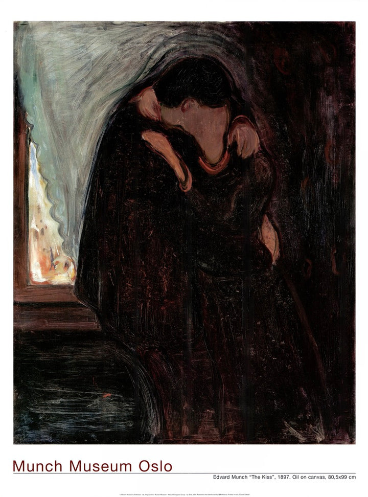 The Kiss, 1897 by Edvard Munch - 24 X 32 Inches (Art Print)