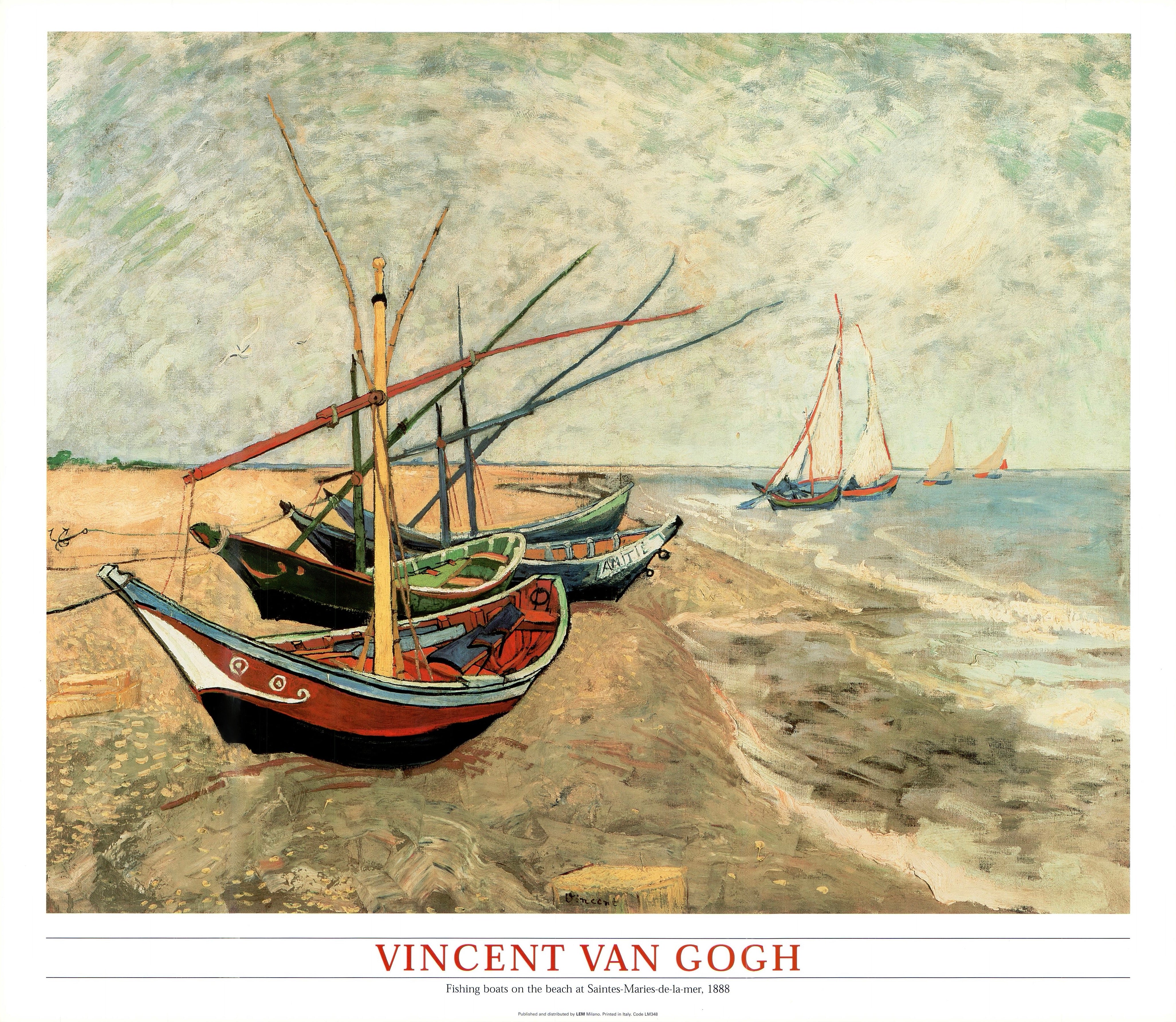 Fishing Boats on the Beach of LesSaintesMariesdelaMer, 1888 by Vi