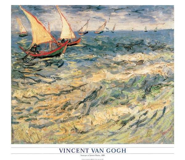 Fishing Boats at Sea, 1888 by Vincent Van Gogh - 24 X 28 Inches (Art Print)