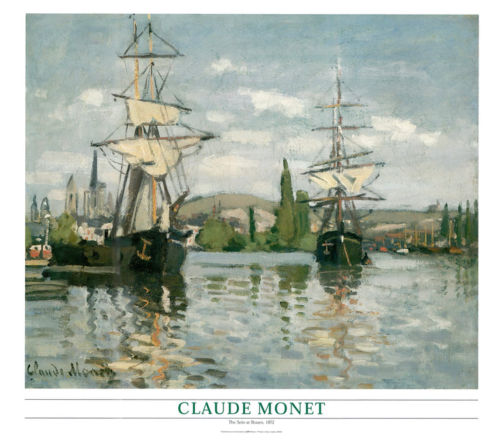 The Sein at Rouen, 1872 by Claude Monet - 24 X 28 Inches (Art Print)