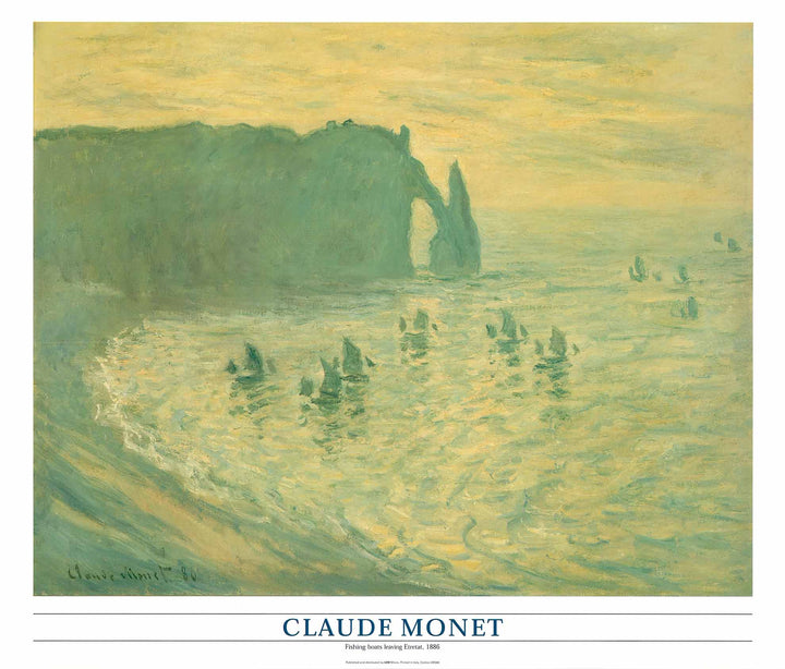 Fishing boats leaving from Etretat, 1886 by Claude Monet - 24 X 28 Inches (Art Print)