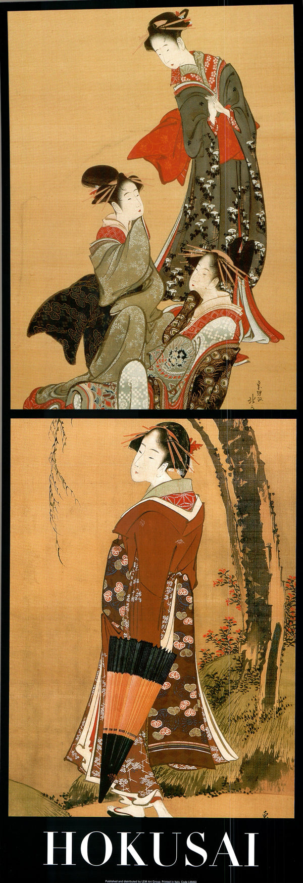 Japanese Woman by Katsushika Hokusai - 13 X 38 Inches (Art Print)