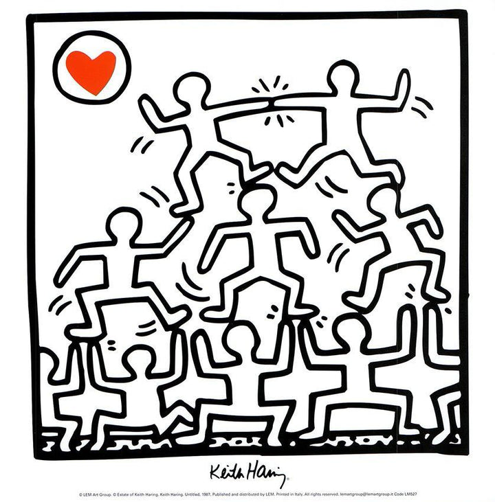 Untitled, 1987 by Keith Haring - 12 X 12 Inches (Art Print)