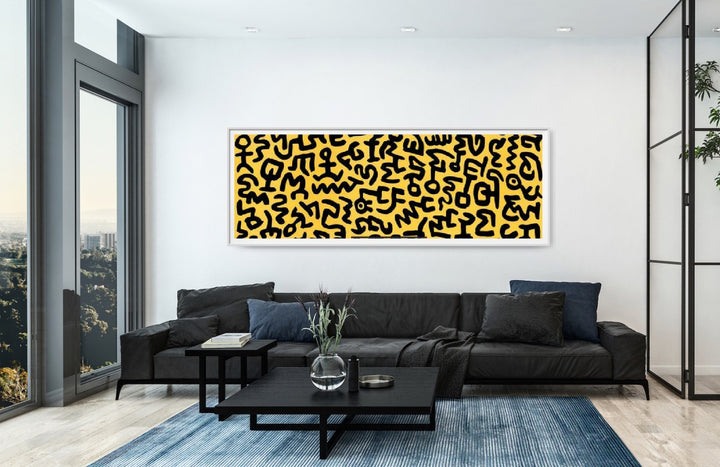 Untitled, 1990 by Keith Haring - 13 X 38 Inches (Framed Art Print)