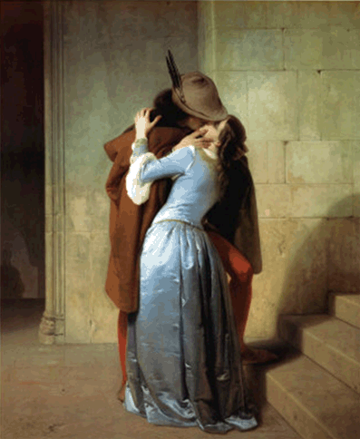 The Kiss , 1859 by Francesco Hayez - 24 X 32 Inches (Art Print)
