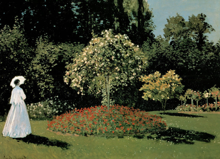 Lady in the garden, 1867 by Claude Monet - 24 X 32 Inches (Art Print)