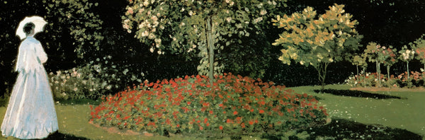 Lady in the garden, 1867 by Claude Monet - 13 X 38 Inches (Art Print)