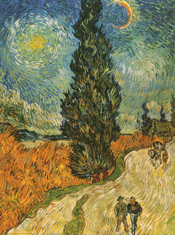 Cypress tree on a starry sky, 1890 by Vincent Van Gogh - 24 X 32 Inches (Art Print)