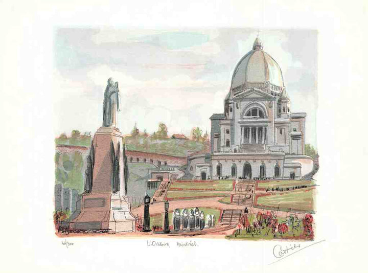 L'Oratoire Saint-Joseph, Montréal, 1965 by Roger Cartier - 12 X 16" (Lithograph Numbered & Signed) 40/300