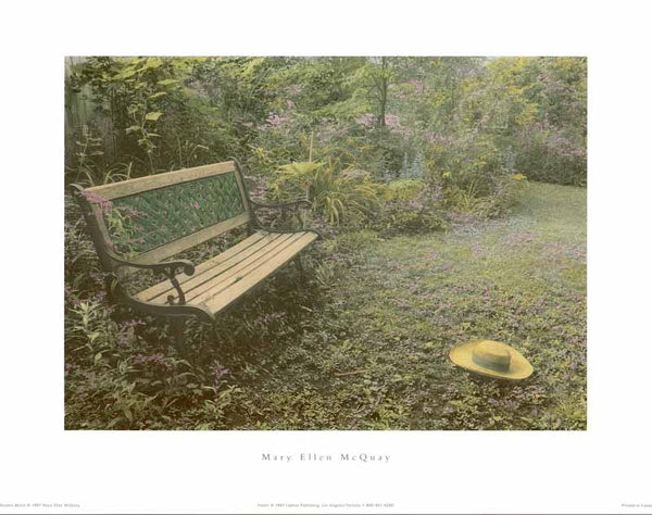 Wooden Bench by Mary Ellen McQuay - 11 X 14 Inches (Art Print)