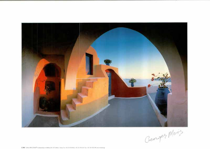 Sunlit Steps by George Meis - 14 X 20 Inches (Art Print)