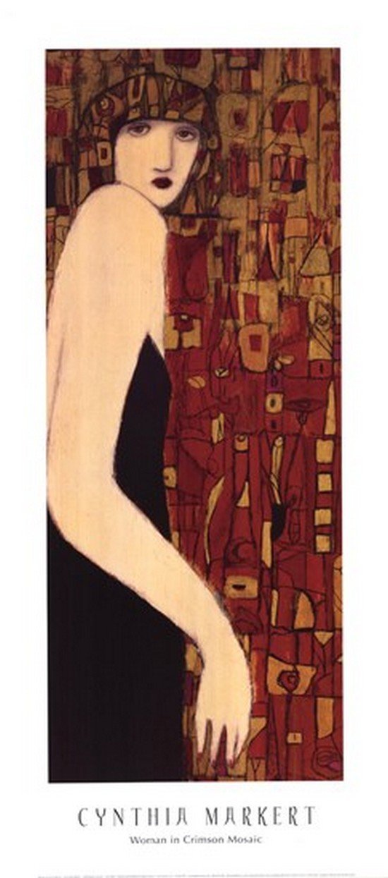 Woman in Crimson Mosaic by Cynthia Markert - 16 X 36 Inches (Art Print)