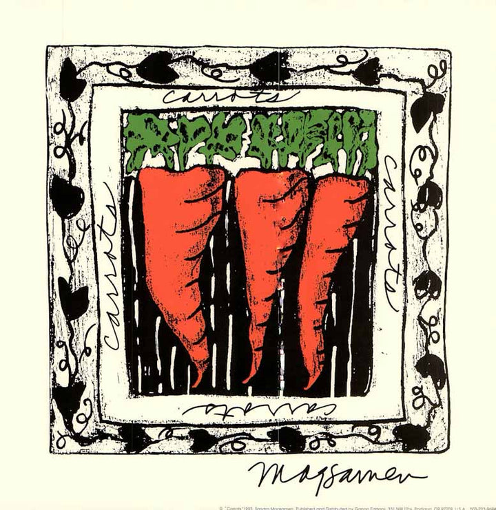 Carrots by Sandra Magsamen - 13 X 13 Inches (Art Print)