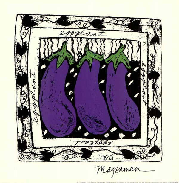 Eggplant by Sandra Magsamen - 13 X 13 Inches (Art Print)