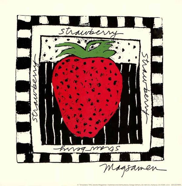 Strawberry by Sandra Magsamen - 13 X 13 Inches (Art Print)