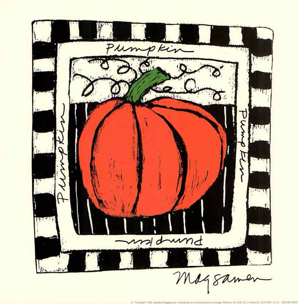 Pumpkin by Sandra Magsamen - 13 X 13 Inches (Art Print)