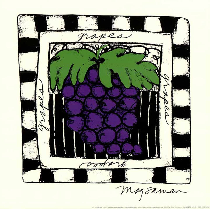 Grapes by Sandra Magsamen - 13 X 13 Inches (Art Print)