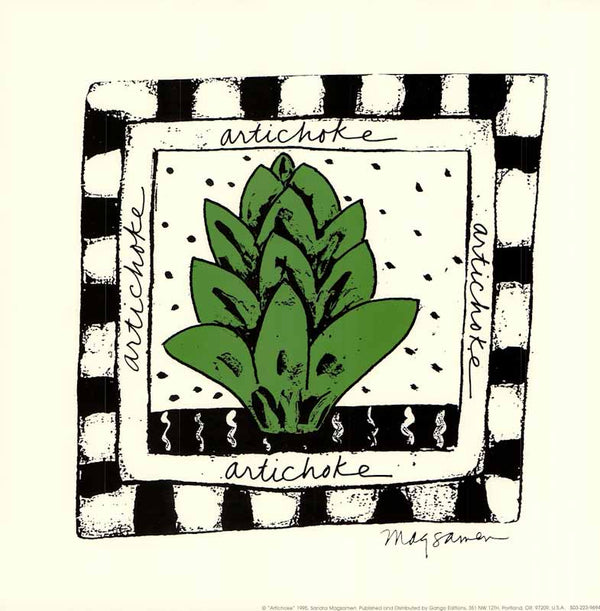 Artichoke by Sandra Magsamen - 13 X 13 Inches (Art Print)