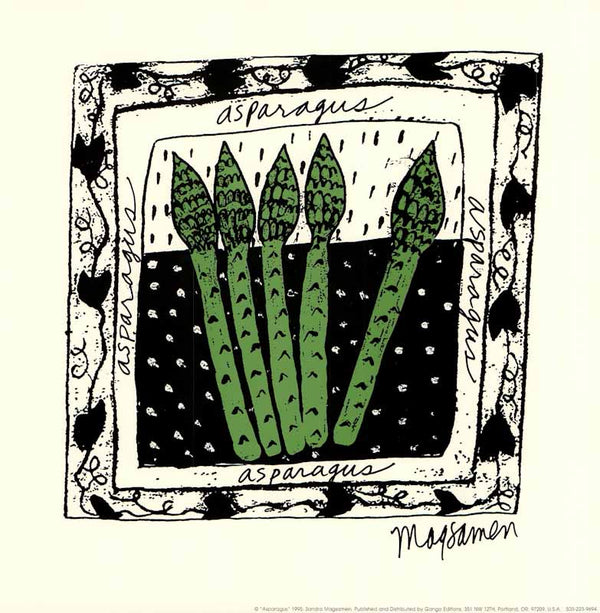 Asparagus by Sandra Magsamen - 13 X 13 Inches (Art Print)