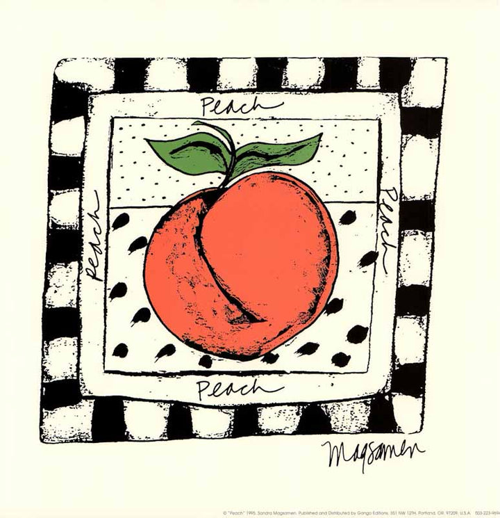 Peach by Sandra Magsamen - 13 X 13 Inches (Art Print)