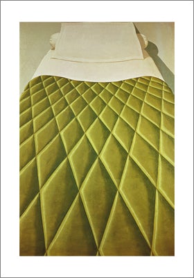 Green Bed Cover, 1969 by Domenico Gnoli - 28 X 40 Inches (Watercolour / Aquarelle)