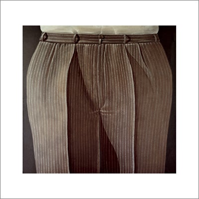 Striped Trouses, 1969 by Domenico Gnoli - 27 X 27 Inches - (Watercolour / Aquarelle)