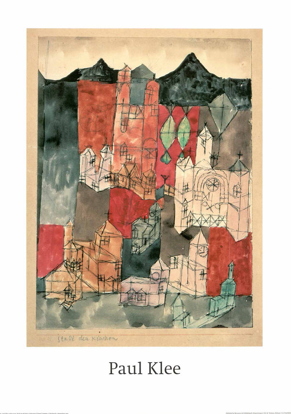 City of Churches by Paul Klee - 20 X 28 Inches (Art Print)