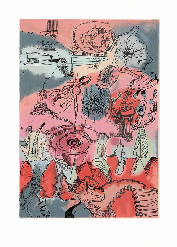 Water Fairies, 1960 by Alfred Pellan - 26 X 36 Inches (Silkscreen / Sérigraphie)