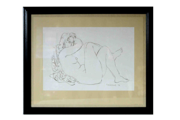 The Study, Nude, 1959 by Stanley Morel Cosgrove - 25 X 31 Inches (Wood Frame with Matte & Glass Ready to Hang)