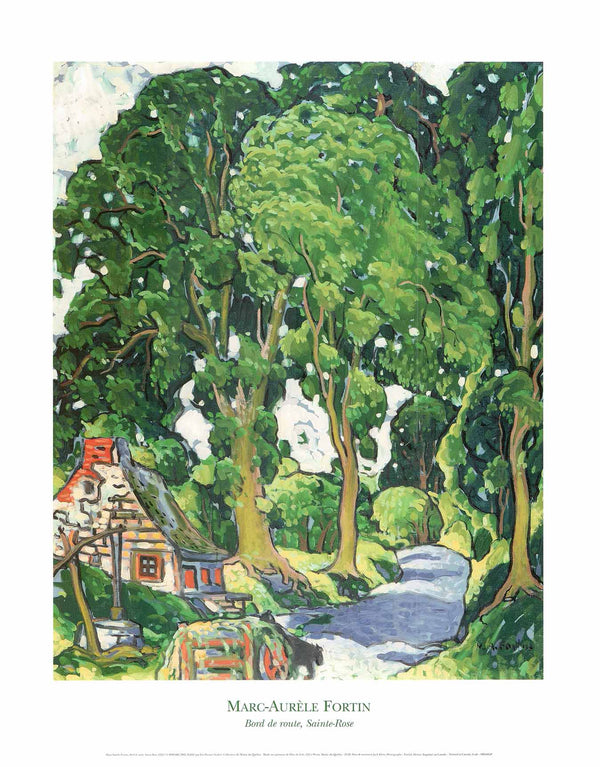 Bord de Route, Sainte-Rose, 1923 by Marc-Aurele Fortin - 19 X 24 Inches (Art Print)