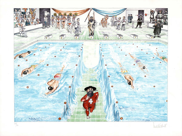 The Swimmer by Martin Holt - 19 X 25 Inches (Lithograph Numbered, Signed And Stamped) 207/300