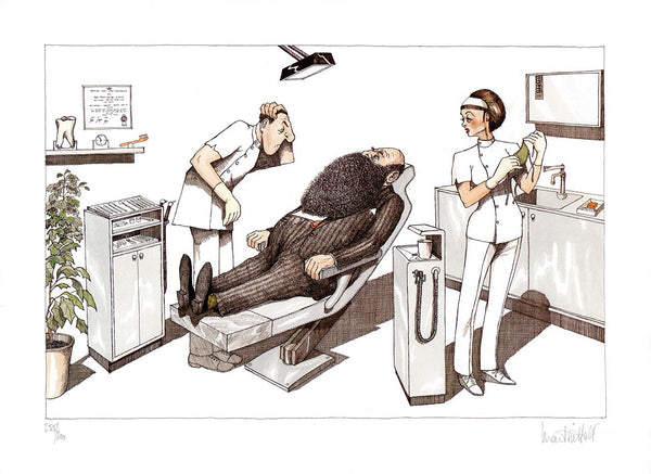 The Dentist by Martin Holt - 12 X 16 Inches (Lithograph Numbered, Signed And Stamped) 255/300
