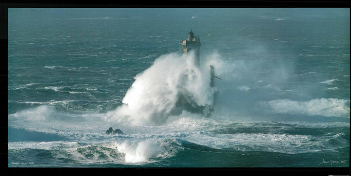 Tempête Sur La Vieille by Jean-Marie Liot - 20 X 40 Inches (Offset Lithograph)