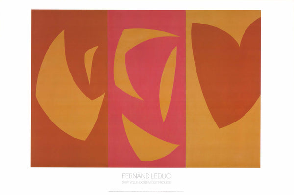 Triptyque Ocre-Violet-Rouge, 1965 by Fernand Leduc - 24 X 36 Inches (Art Print)