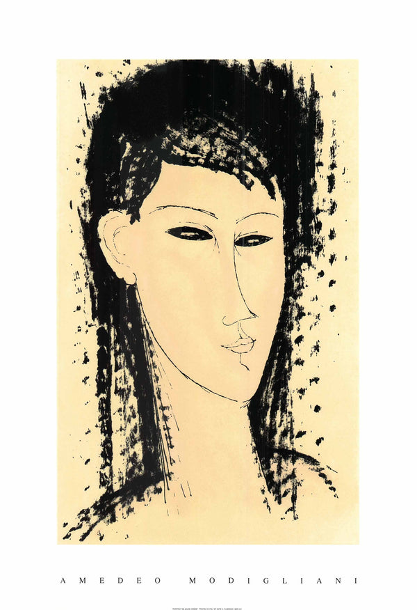 Portait de Jeune Homme by Amedeo Modigliani - 28 X 40 Inches (Silkscreen / Sérigraphie)