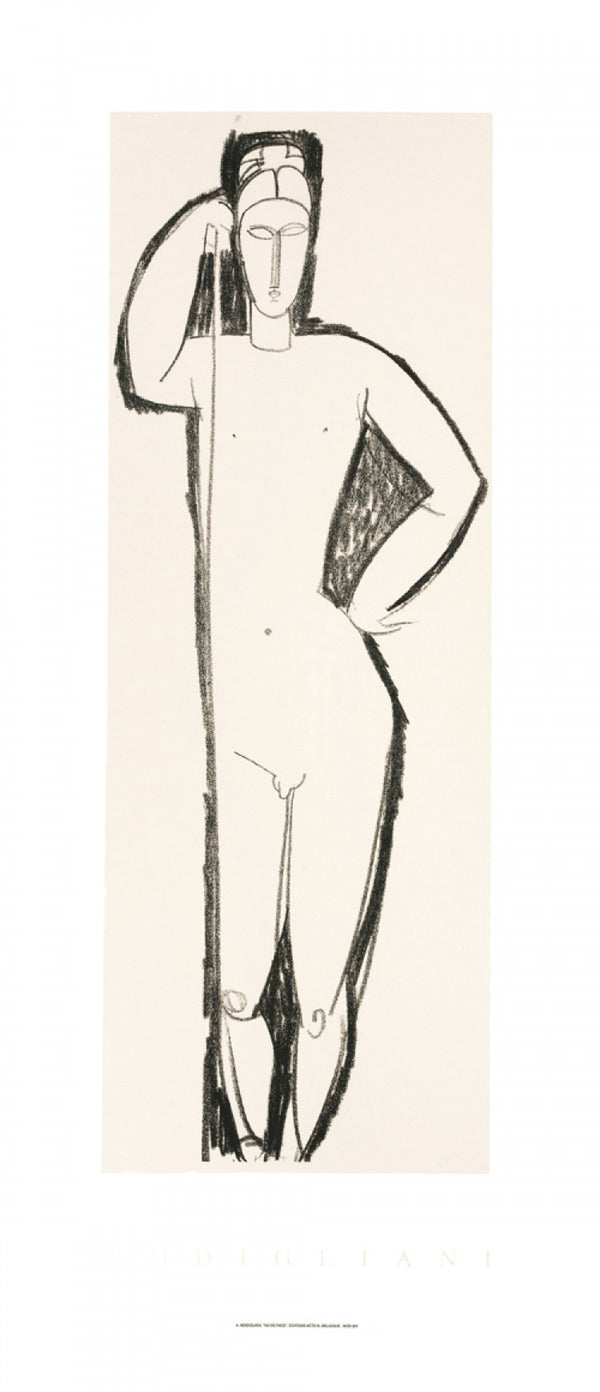 Nu de Face by Amedeo Modigliani - 14 X 36 Inches (Silkscreen / Sérigraphie)